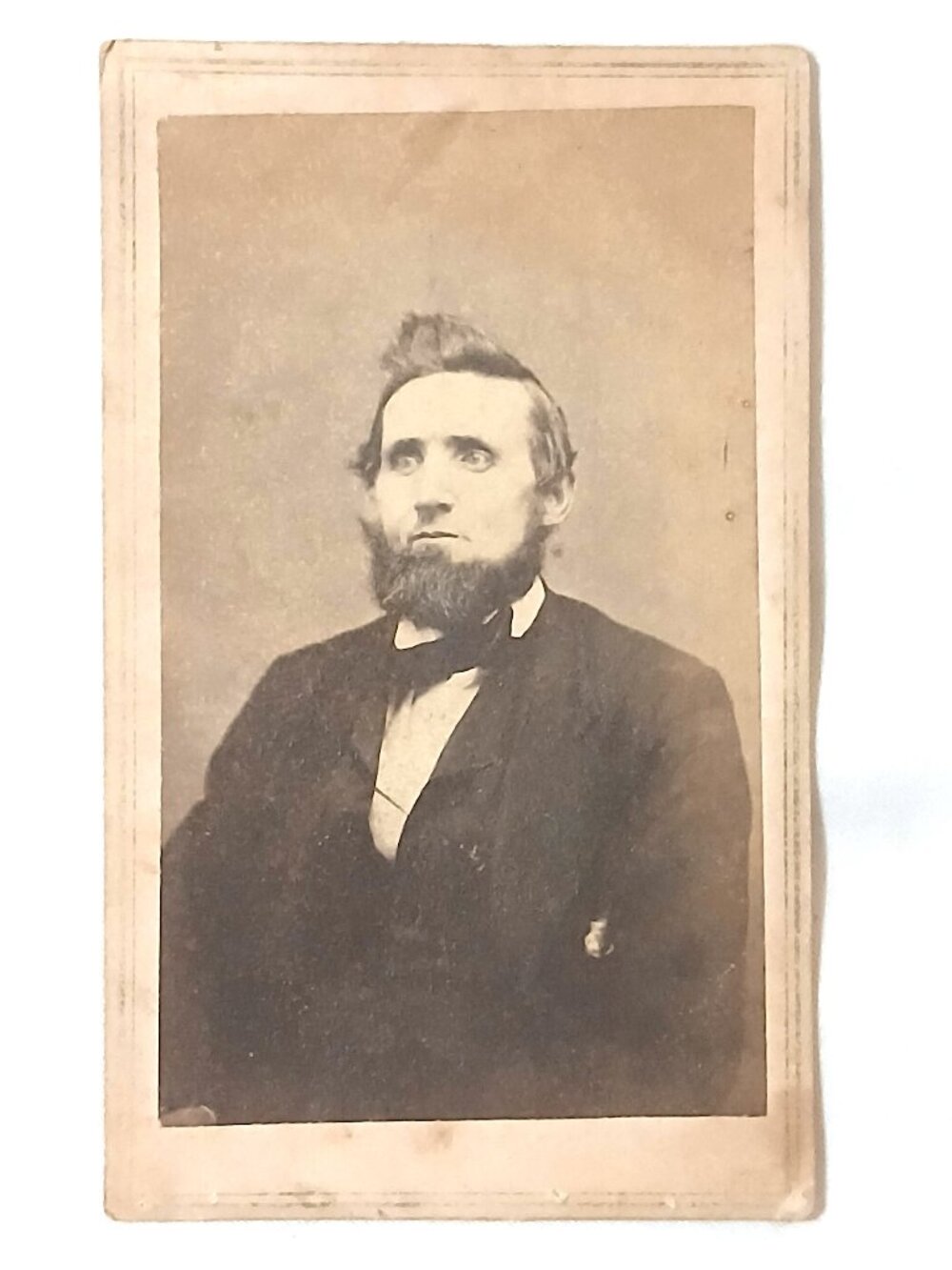 1864-66 Civil War Era CDV Man 3c Proprietary Revenue Tax Stamp Antique Photo